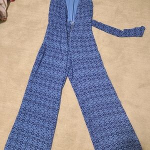 NWT-LondonTimes- Blue Geometric Jumpsuit